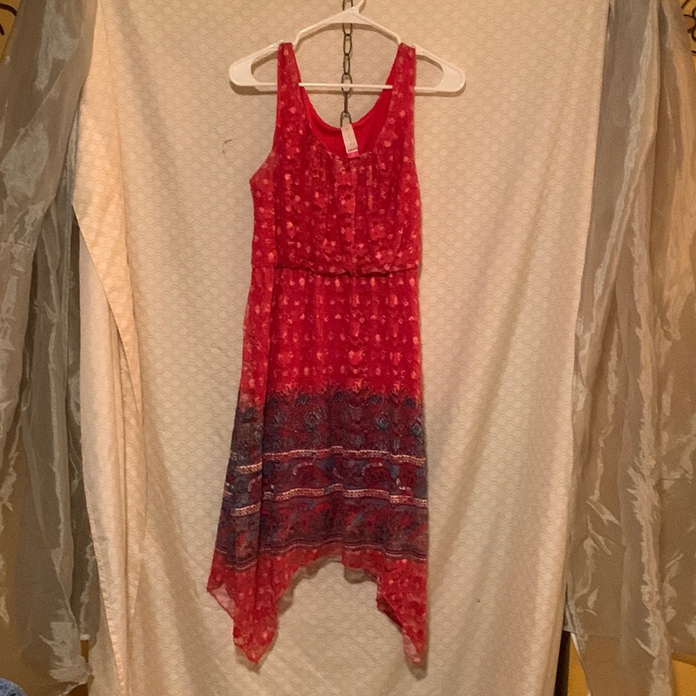 No Boundaries-Red Lace Tank Dress-Medium